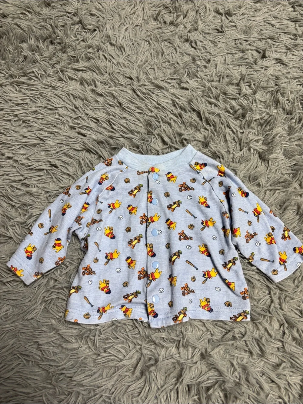 Rare Vintage Disney Baby Light Blue Winnie the Pooh Pajama Set